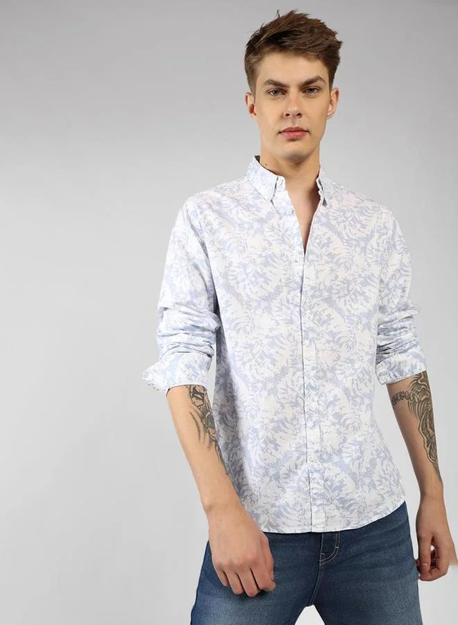 Dennis Lingo Floral Printed Cotton Casual Shirt by Styli