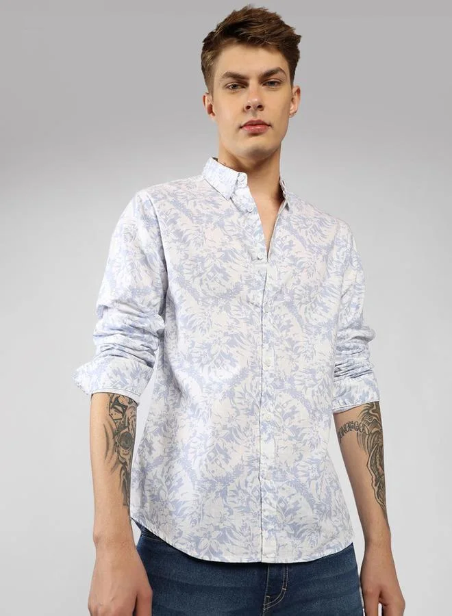 Dennis Lingo Floral Printed Cotton Casual Shirt by Styli