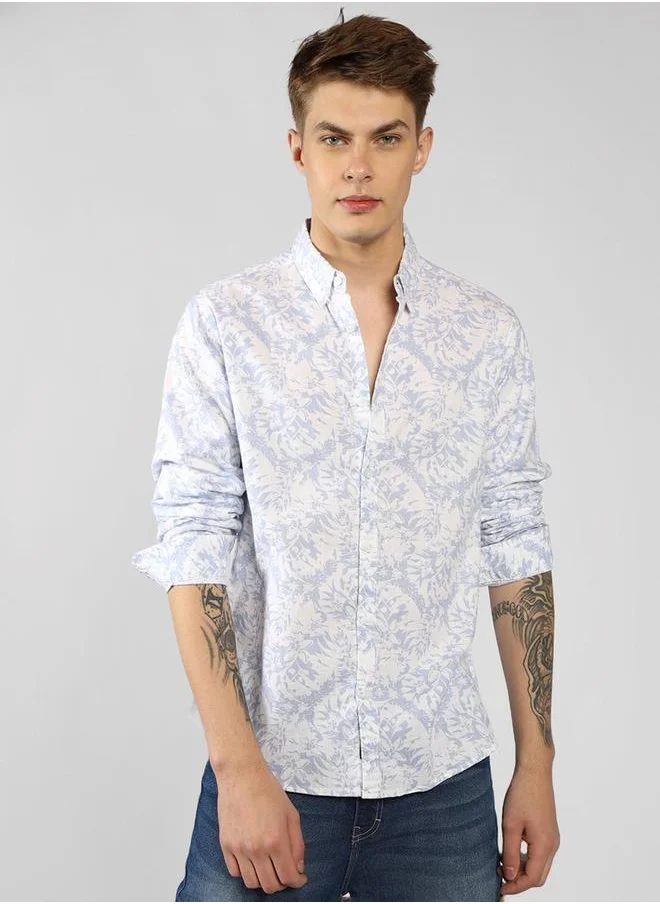Dennis Lingo Floral Printed Cotton Casual Shirt by Styli