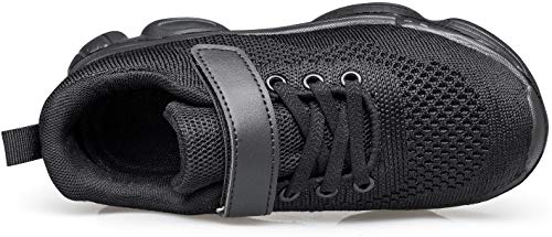 MURDESOT Kids Shoes Toddler Boys Girls Athletic Running Sports Strap Sneakers for Toddler/Little Kid/Big Kid 11 All Black - Image 5