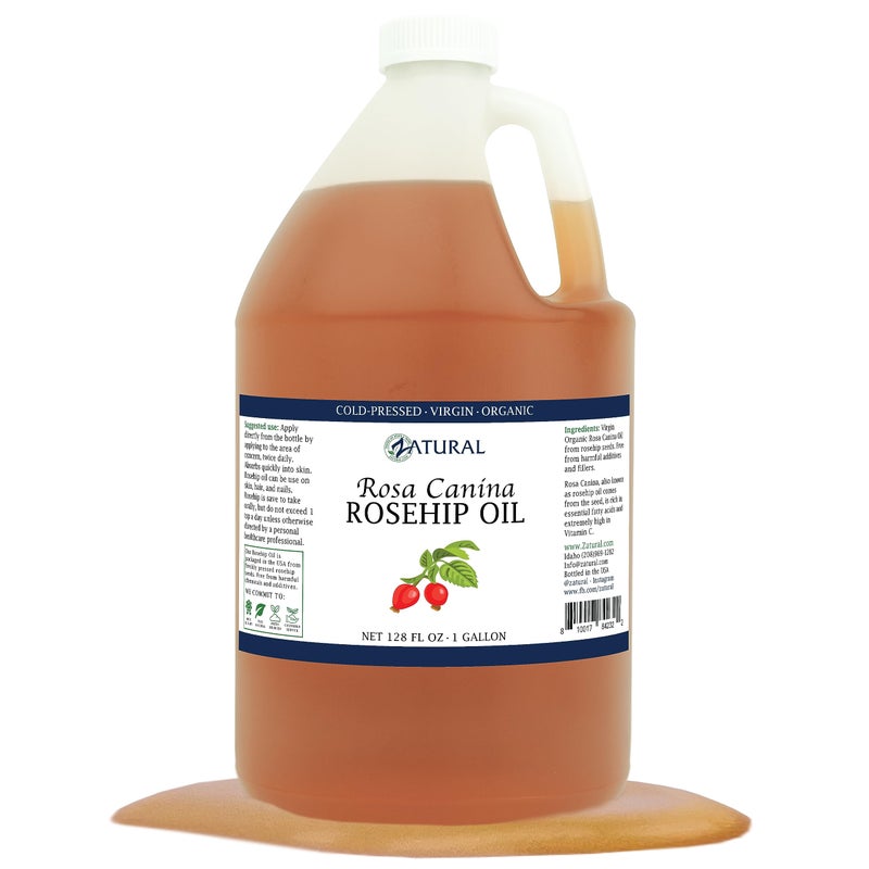 Zatural ROSA CANINA  Organic Rosehip Oil for Face Nails Hair and Skin  Cold Pressed Rose Hip Oil Gallon