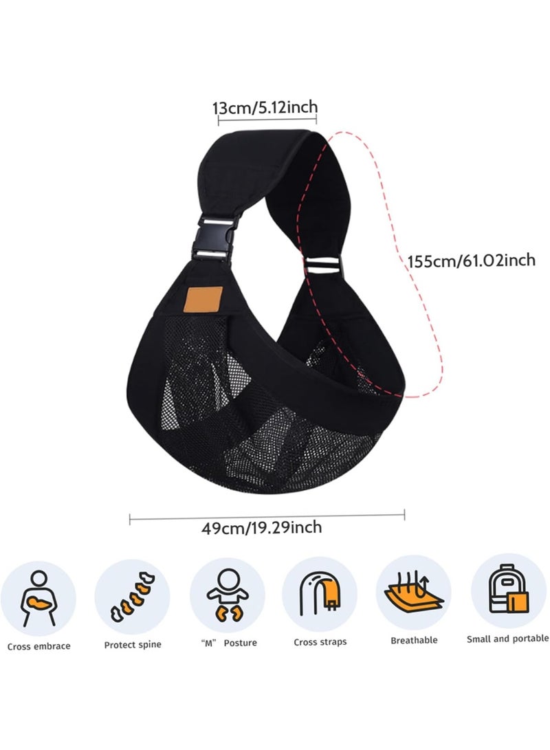 KASTWAVE Baby Sling Carrier, Baby Carriers from Newborn, Adjustable Baby Carrier with Hip Seat Soft and Breathable Baby Holder Carrier with Wide Strap for Infant and Toddler - Image 2
