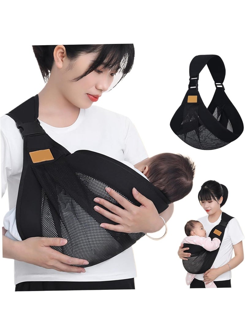 KASTWAVE Baby Sling Carrier, Baby Carriers from Newborn, Adjustable Baby Carrier with Hip Seat Soft and Breathable Baby Holder Carrier with Wide Strap for Infant and Toddler - Image 1