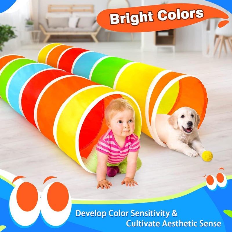 Moncoland Kids Play Tunnel Tent for Toddlers, Colorful Pop Up Crawl Tunnel Toy for Baby or Pet with Breathable Mesh, Collapsible Gift for Boy and Girl Play Tunnel Indoor and Outdoor Game - Image 2