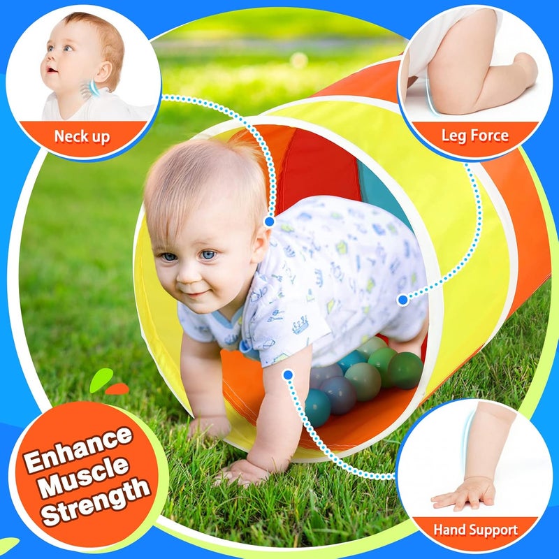 Moncoland Kids Play Tunnel Tent for Toddlers, Colorful Pop Up Crawl Tunnel Toy for Baby or Pet with Breathable Mesh, Collapsible Gift for Boy and Girl Play Tunnel Indoor and Outdoor Game - Image 5