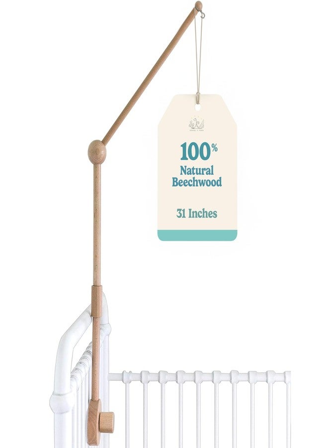 Sorrel + Fern Baby Crib Mobile Arm Wooden Holder - Baby Mobile Hanger for Crib (31 inch, 100% Natural Beechwood) Strong Anti Slip - Nursery Decor & Gift Accessories (Original) - Image 1