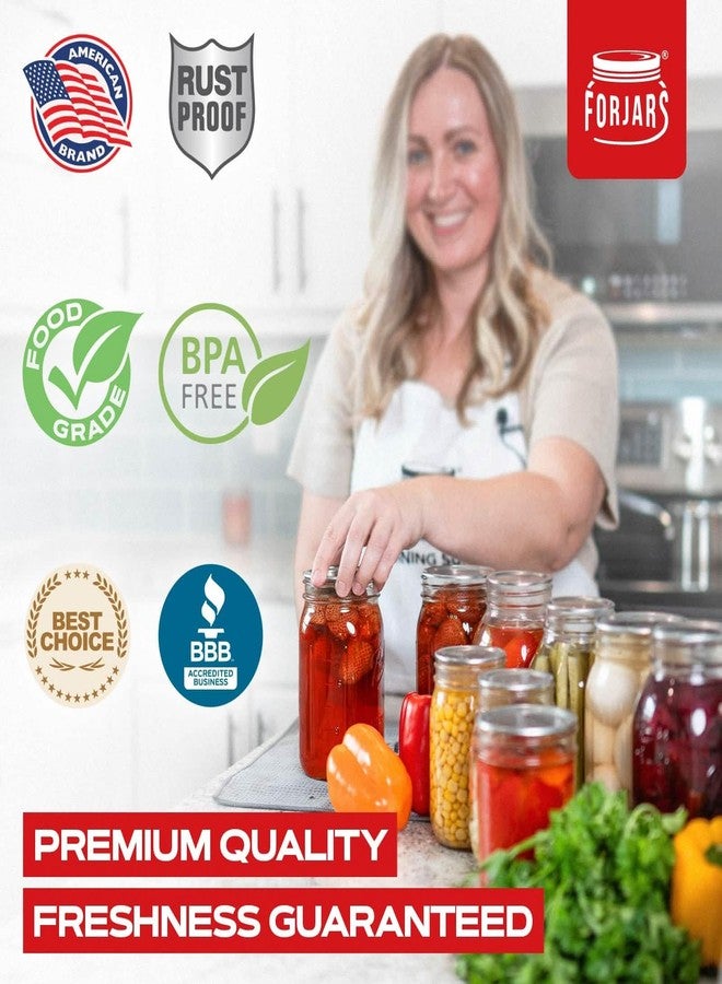 FORJARS - Wide Mouth Canning Lids, 100-Pack - Create Airtight Seals on Mason Jars to Preserve Food for Meal Prep & Emergency Food Storage - 3.4 In. Metal Lids with Silicone Seals - Canning Supplies - Image 5
