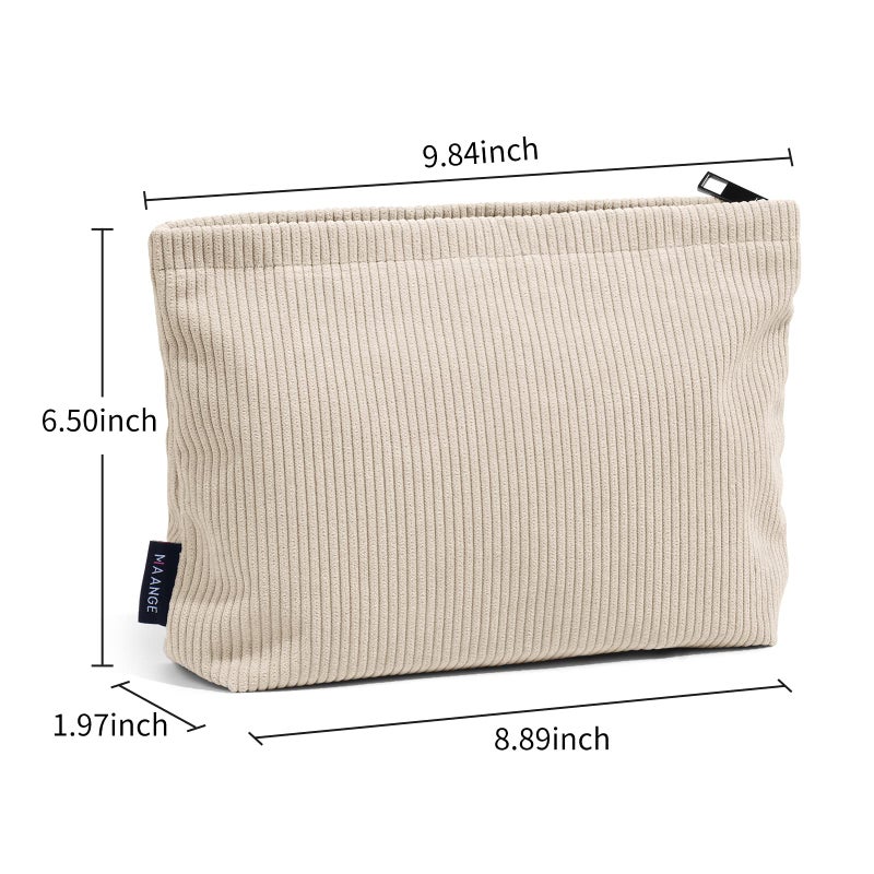 MAANGE Cosmetic Bags for Women Small Makeup Bag for Purse Corduroy Makeup Pouch Travel Makeup Bag with Metal Zipper Make Up Bag for Travelling Preppy Stuff - Image 2