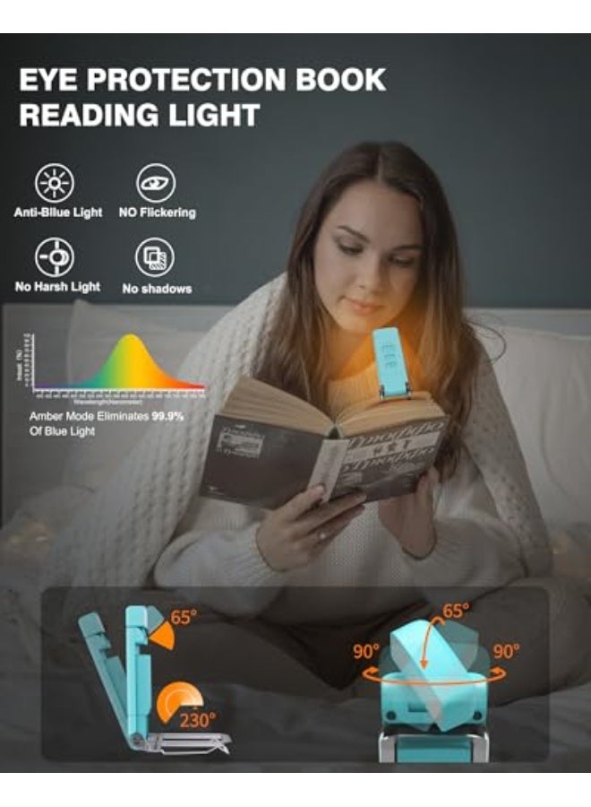 نيبمينينت مصباح قراءةRechargeable USB قابل لإعادة الشحن للقراءة في السرير، مصباح قراءة LED محمول مثبت على الكتاب، مؤقت 30/60 دقيقة، 3 ألوان كهرمانية، 5 درجات سطوع قابلة للتعتيم، 5 علامات لمغناطيس، للأطفال، لمحبّي القراءة ليلاً (أزرق) - Image 5