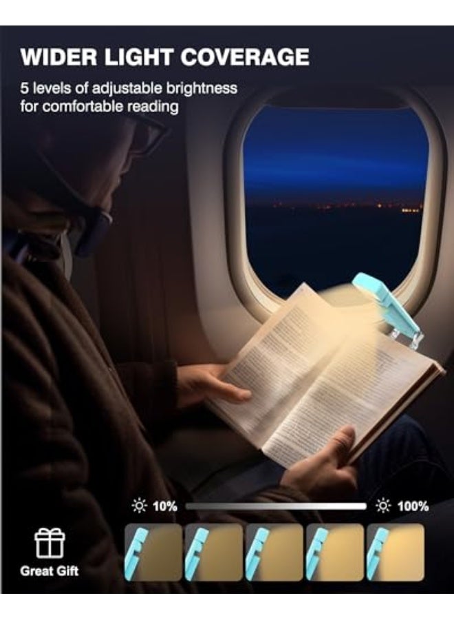 نيبمينينت مصباح قراءةRechargeable USB قابل لإعادة الشحن للقراءة في السرير، مصباح قراءة LED محمول مثبت على الكتاب، مؤقت 30/60 دقيقة، 3 ألوان كهرمانية، 5 درجات سطوع قابلة للتعتيم، 5 علامات لمغناطيس، للأطفال، لمحبّي القراءة ليلاً (أزرق) - Image 3
