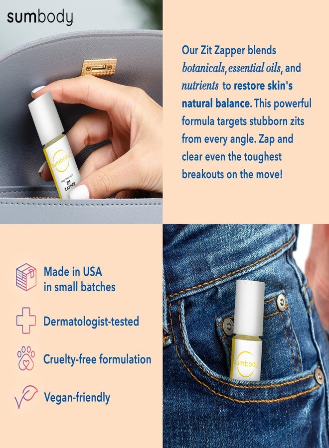 Sumbody Acne Serum for Face Zit Zapper - Blemish Pimple Reducer Women Men Teens, Facial Serum Acne Scars, Red Spot Remover & Pore Reducer Roll-On, Skin Care Formula Clear Skin, Made in USA - Image 5