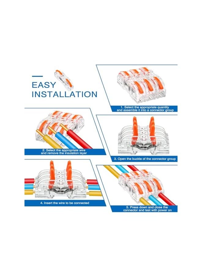 PROMASS promass 50 Pcs Lever Wire Connector Kit, Compact Single Wire Connectors Assortment for 28-12 AWG Wires  - Image 5