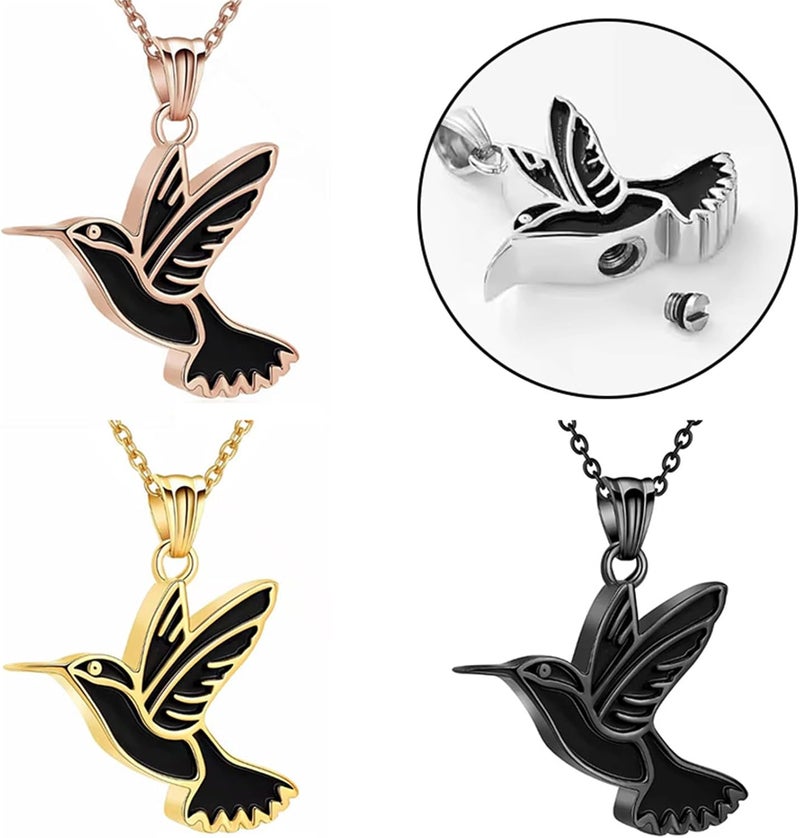 Avian-Engraved Pet Memorial Necklace Secure Ashes Holder with Adjustable Chain Cremation Jewelry for Pets - Image 5