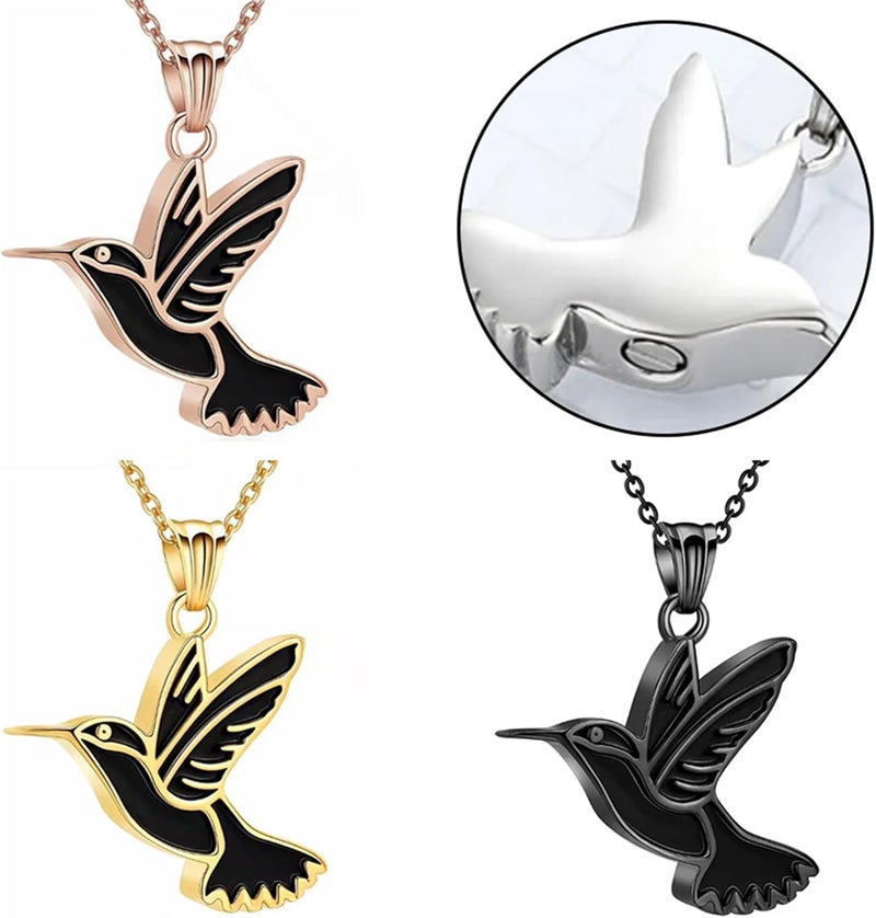 Avian-Engraved Pet Memorial Necklace Secure Ashes Holder with Adjustable Chain Cremation Jewelry for Pets - Image 4