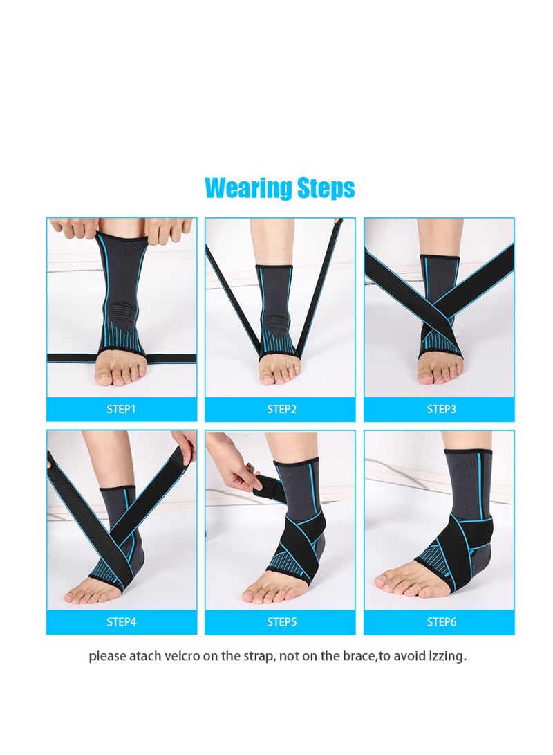 Ankle Braces, Adjustable Compression Ankle Support Brace, Heel Spur Brace Ankle Sleeve for Injury Recovery, Achilles support and Strong Ankle Brace Sports Protection for Women Men - Image 2