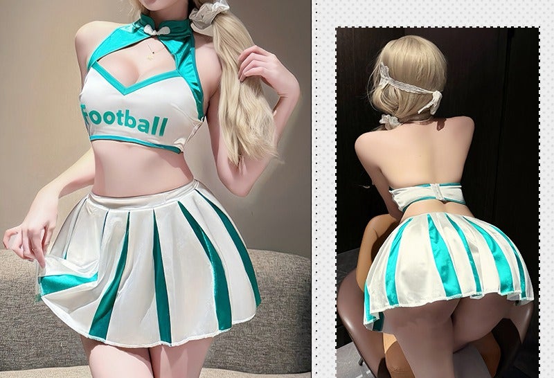 Women's Sports-Inspired Two-Piece Outfit, Pleated Skirt Set, Fashion Performance  Costume