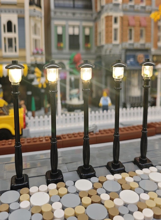 LightGo Brick Street Light DIY Kit for Lego Modular Buildings - Set of 5 Lights to Customize Your City Layout, Plug & Play (Classic Black) - Image 3