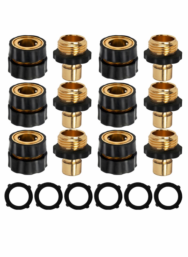 SYOSI Hose Quick Connectors, Garden Plastic Water Connect Male and Female 3/4" US Thread Fitting Kit for Hose, Sprinkler Nozzle  - Image 1