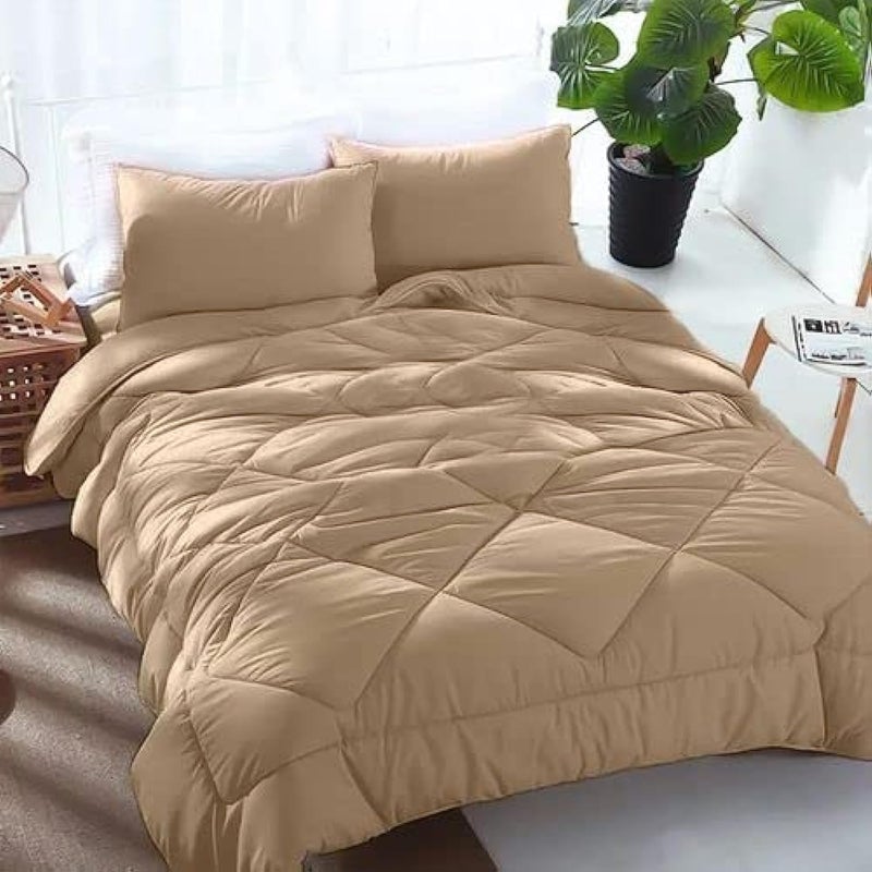 Generic Cotton and Polyester Lane Aslep Winter Fiber Quilt, Beige, 220 x 235cm