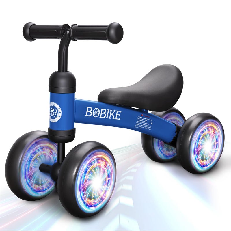 Bobike Baby Balance Bike Toys for 12-36 Months Kids Toy Boy and Girls Gifts Toddler Best First Birthday Gift Children Walker No Pedal Infant 4 Wheels Bicycle (Colorful, Blue-Light) - Image 1