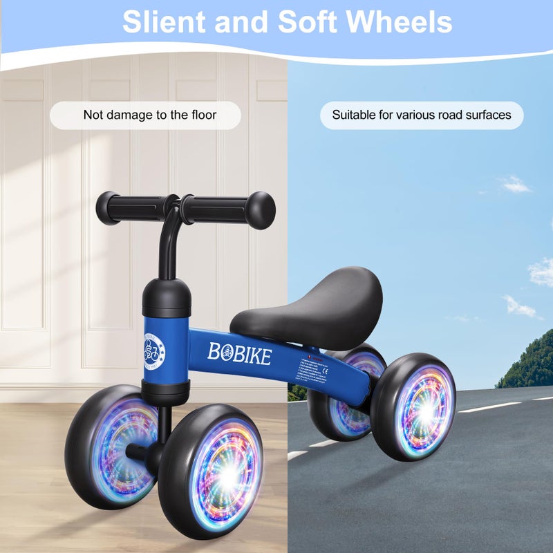 Bobike Baby Balance Bike Toys for 12-36 Months Kids Toy Boy and Girls Gifts Toddler Best First Birthday Gift Children Walker No Pedal Infant 4 Wheels Bicycle (Colorful, Blue-Light) - Image 5