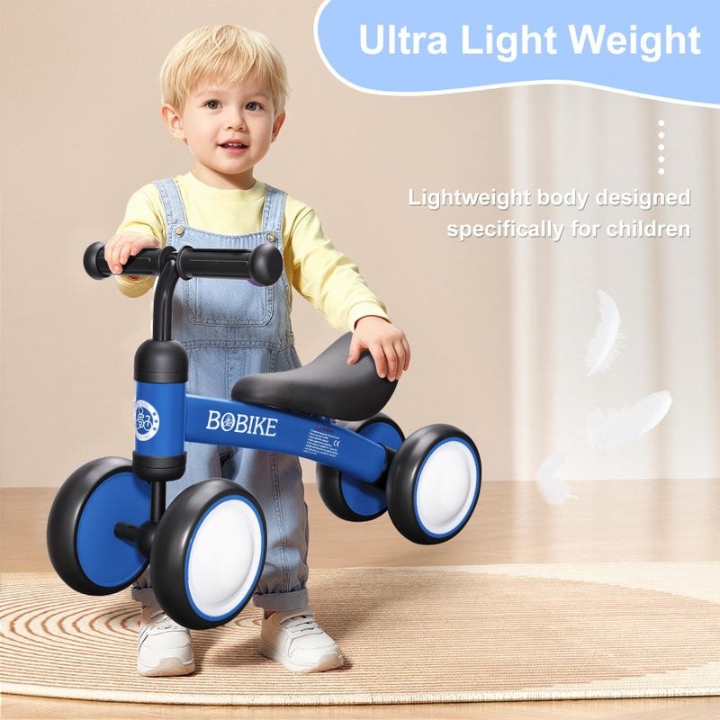 Bobike Baby Balance Bike Toys for 12-36 Months Kids Toy Boy and Girls Gifts Toddler Best First Birthday Gift Children Walker No Pedal Infant 4 Wheels Bicycle (Colorful, Blue-Light) - Image 3