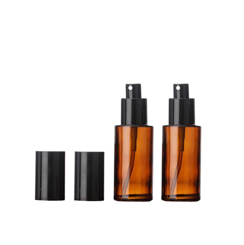 SYBL 2 Pack 60ml Amber Glass Fine Mist Spray Bottles 2oz Refillable Travel Size Empty Spray Bottles for Essential Oil Cosmetic Makeup Water - Image 3