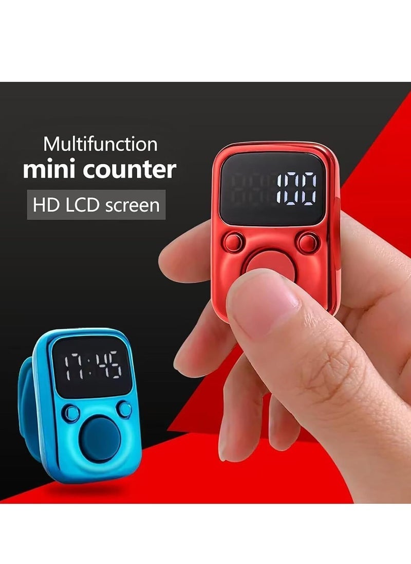 TIGER Electric Finger Counter with LED Display – Digital Dhikr Tasbih Ring, Glow in the Dark, Accurate Counting Device with Replaceable Battery (Blue, LMRT65) - Image 5