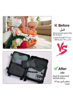 Anmi 10 Set Travel Luggage Bags Packing Organizers Set with Hanging Toiletry Bag Compression Pouches Clothes Suitcase with Toiletry Bag for Man Women (Elegance Black)  - Image 2