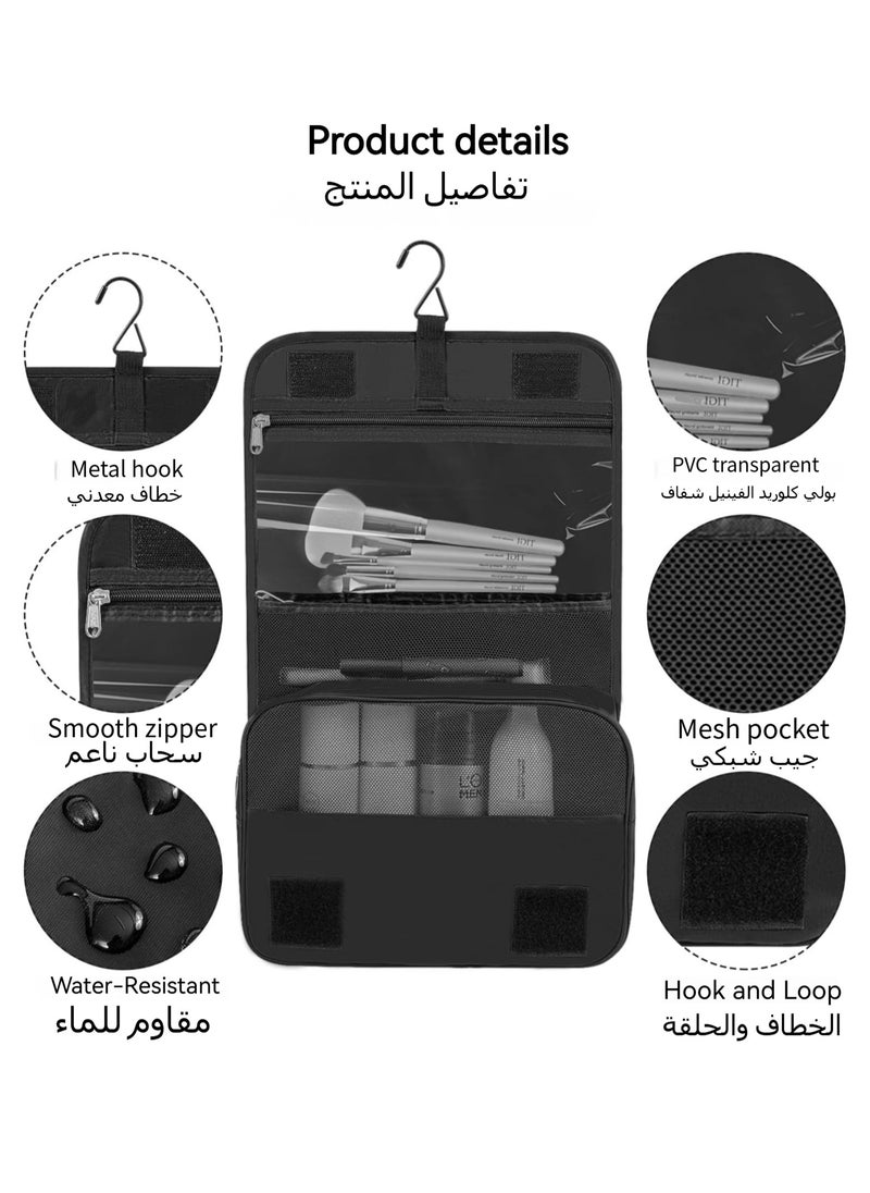 Anmi 10 Set Travel Luggage Bags Packing Organizers Set with Hanging Toiletry Bag Compression Pouches Clothes Suitcase with Toiletry Bag for Man Women (Elegance Black)  - Image 3