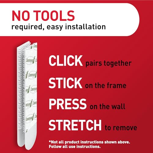 Command 20 Lb XL Heavyweight Picture Hanging Strips, Damage Free Hanging Picture Hangers, Heavy Duty Wall Hanging Strips for Living Spaces, 20 Black Adhesive Strip Pairs, PH217BLK-10NA - Image 5