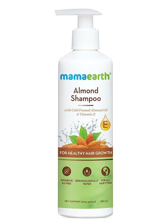 Mama Earth Almond Shampoo With Cold Pressed Almond Oil And Vitamin E - 250 ml - Image 1