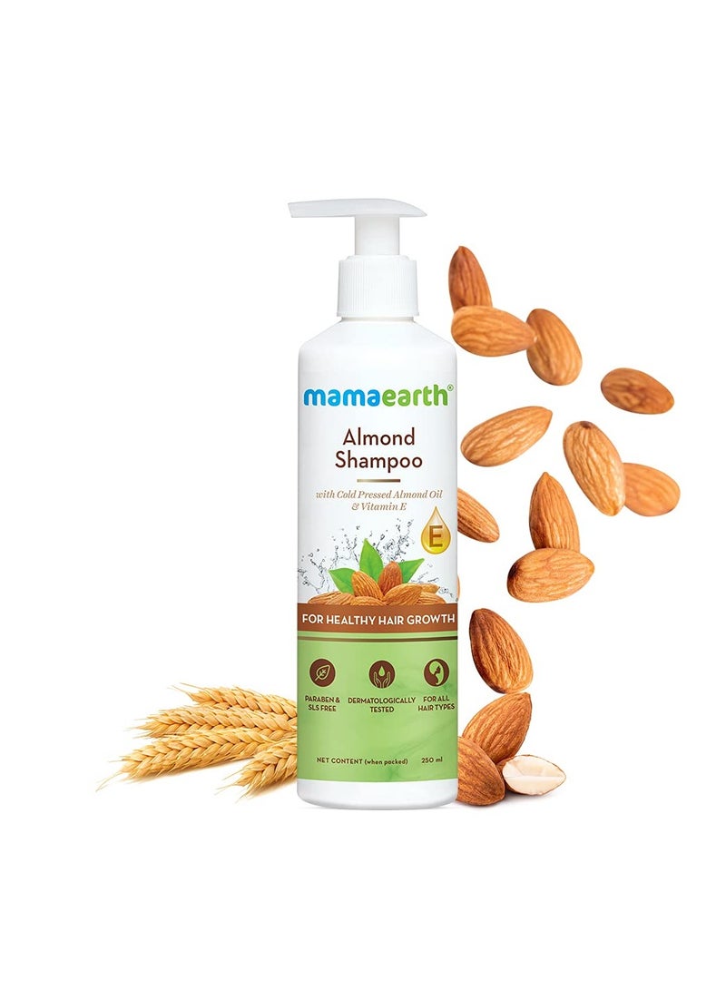 Mama Earth Almond Shampoo With Cold Pressed Almond Oil And Vitamin E - 250 ml - Image 2