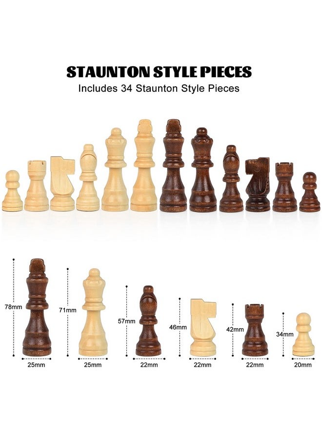 LEAP 15 Inch Wooden Folding Chess / 3 Inch King Height Chess Pieces, Portable Travel Chess Board Folding Board - Artificial Ebony & Maple Inlay  - Image 5