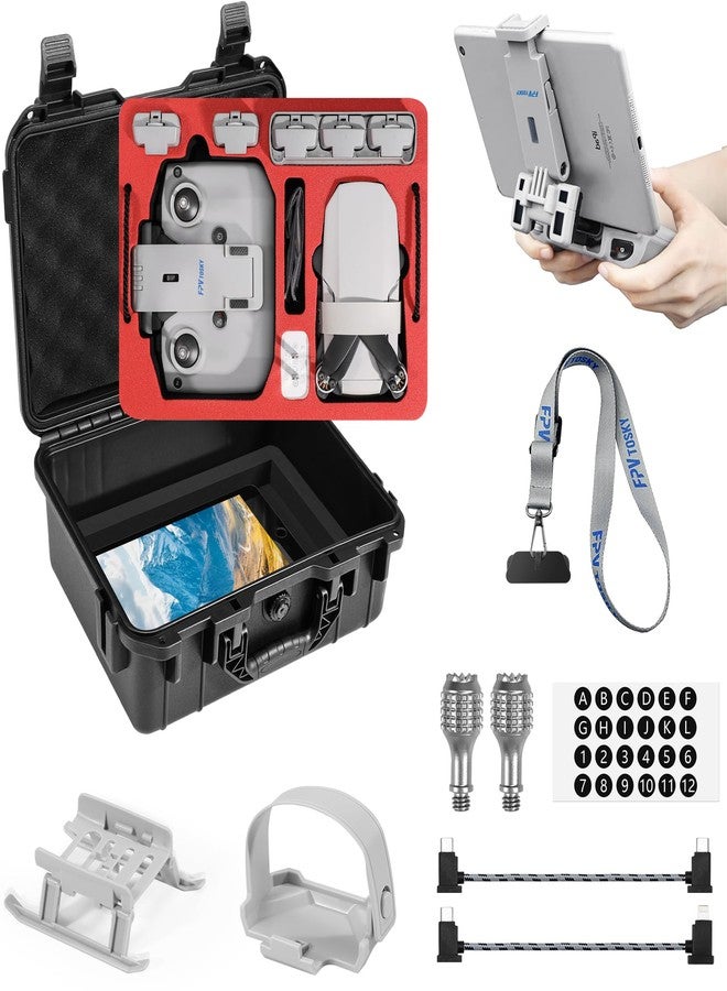 FPVtosky 8-IN-1 Mini 4K/2 SE Accessories Bundle Kit, Dual Layer Hard Case, Tablet Holder, Neck Lanyard Strap, Landing Gear, Propellers Holder for DJI Mini 4K/2/2 SE - Image 1