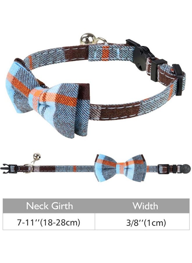 Upgraded Cat Collar With Bells, Breakaway Cat Collars With Bow Tie, 1 Pack Girl Boy Safety Plaid Kitten Collars, Haze Blue - pzsku/ZFEB59147E6DEB346CA53Z/45/_/1726220101/d3e2e9e6-e01d-41f9-a795-979ca4fb9f60