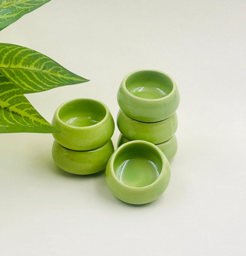 Lupaava Serving Dip Sauce Chutney Mini Ceramic Bowls Pack of 6 | Ceramic Handcrafted Shine, Microwave Bowl Sets, Kitchen Accessories 35 ml - Image 4