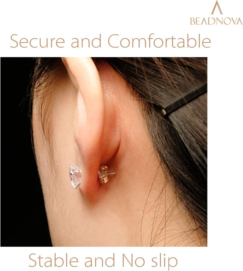 BEADNOVA Earring Backs 400pcs Stainless Steel Earring Backings for Studs Hypoallergenic Surgical Locking Ear Backs for Posts - Image 5