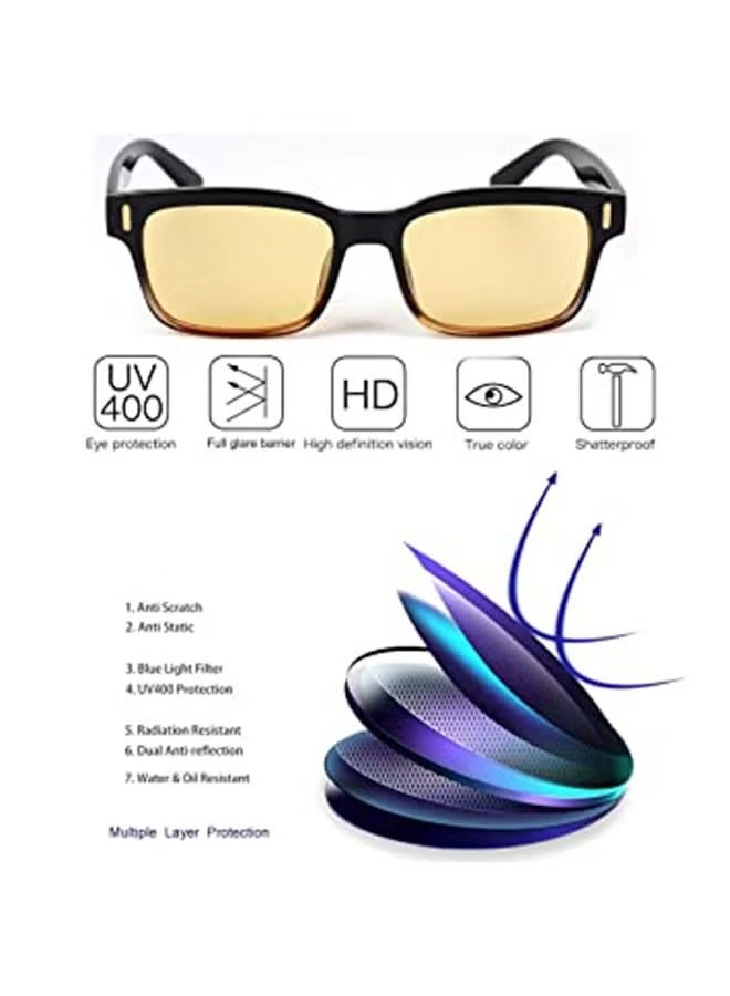 أوشن مضاد UV400 النظارات للكمبيوتر والجوال، للرجال والنساء قراءة النظارات، TV كمبيوتر ألعاب النظارات، الأزرق الأسود - Image 4