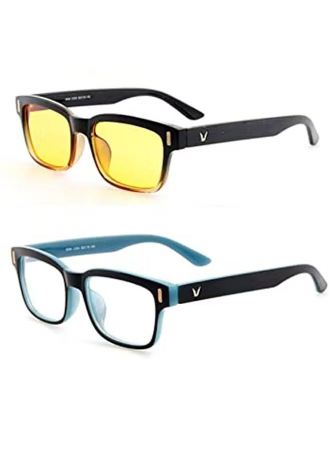 أوشن مضاد UV400 النظارات للكمبيوتر والجوال، للرجال والنساء قراءة النظارات، TV كمبيوتر ألعاب النظارات، الأزرق الأسود - Image 3