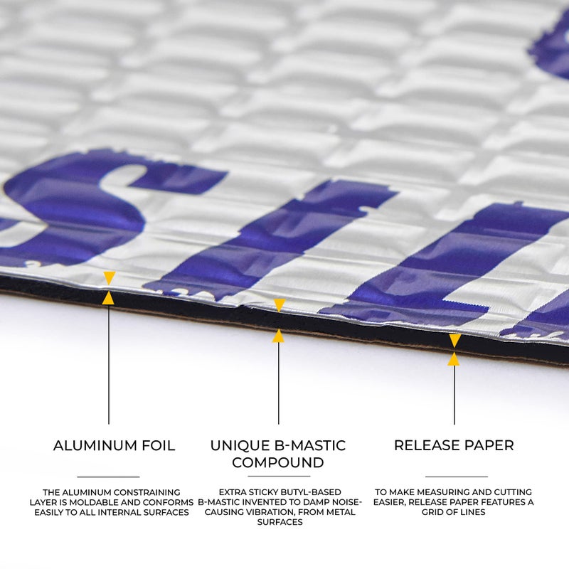 Siless 50 mil (1.3mm) 52 sqft Car Sound Deadening mat - Butyl Automotive Sound Deadener - Noise Insulation and Vibration Dampening Material ( 52 sqft) - Image 2
