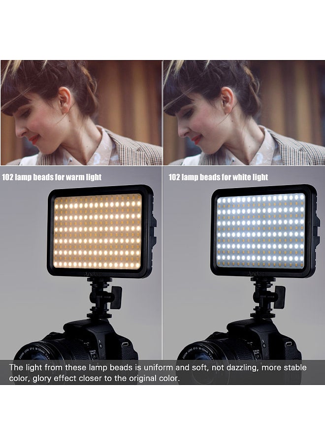 ANDOER LED204 LED Video Light Fill Light with 204pcs Lamp Beads Stepless Dimming 3300K-5600K Bi-Color Temperature CRI90  - Image 5