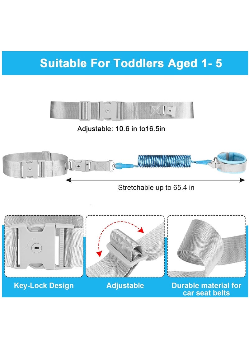 Arabest Reflective Toddler Belt Leash, 2 in1 Anti Lost Wrist Link for Baby, kid Anti Lost Waist Band Child Leash with Lock for Boys Girls, Child Walking Harness Wristband Rope Tether for Outdoor Travel  - Image 2