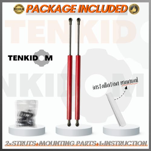 TENKIDOM Hood Struts Compatible with Honda Civic EJ/EK/EM 1996-2000 Carbon Fiber Lift Supports Bonnet Gas Dampers Springs Kit No-Drill Bolt-on - Image 5