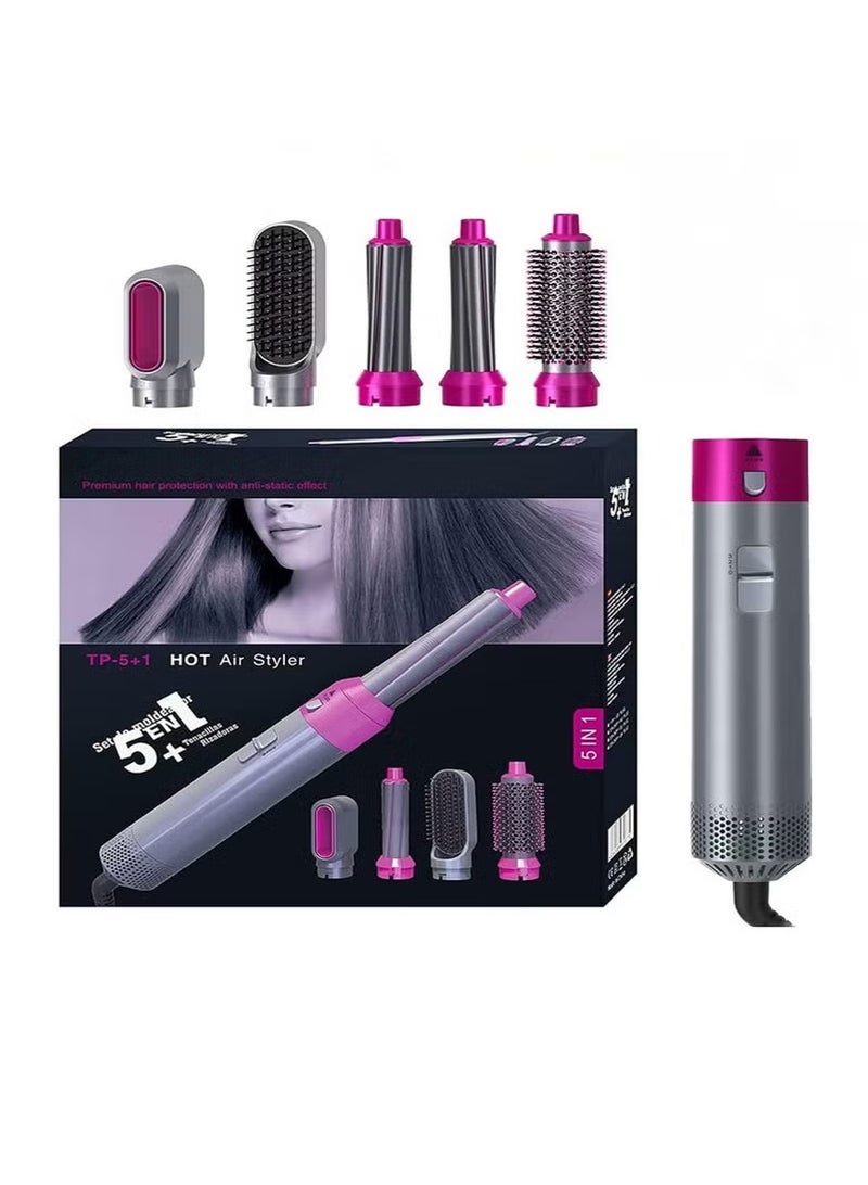 Hair Dryer Brush 5 in 1 Set for Hair Dryer Hot Comb Set Professional Curling Iron Hair Straightener Styling Tool - Image 1
