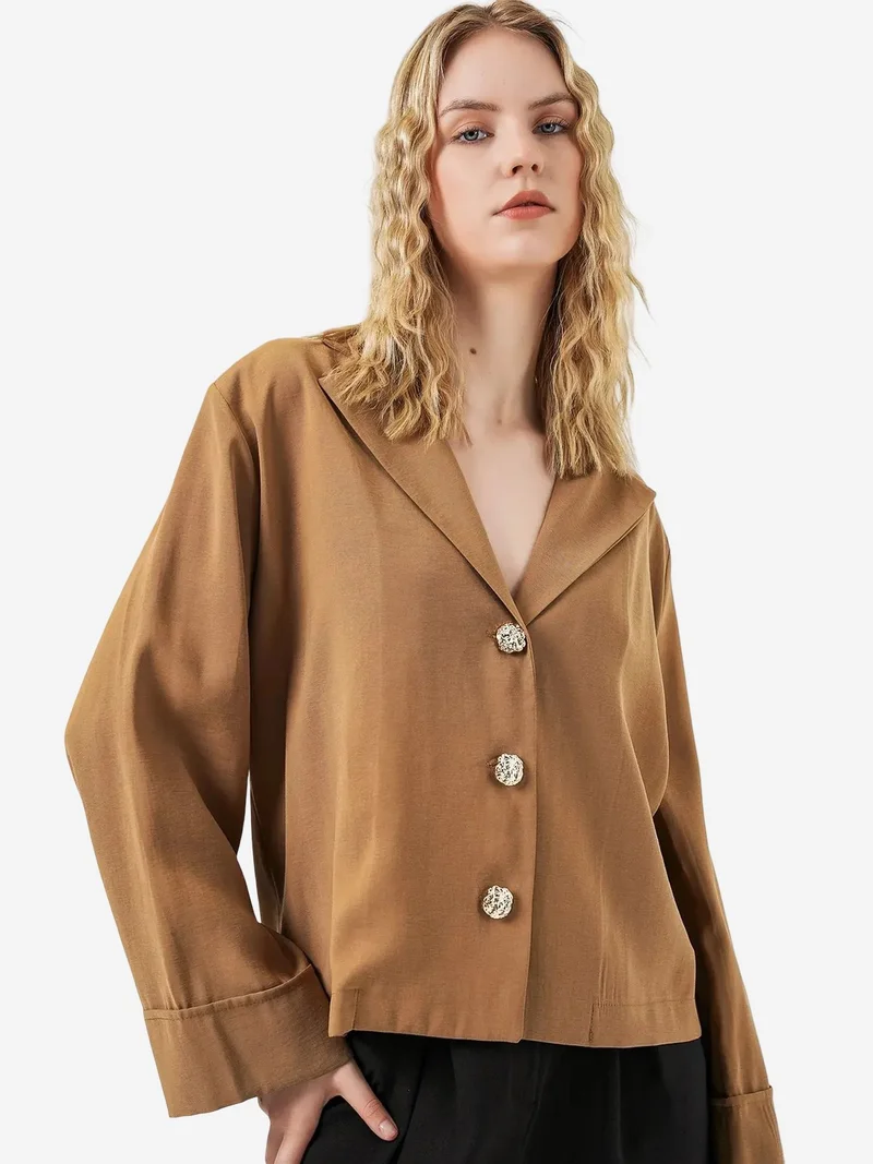 بيغ دارت BDART Oversized Blazer Jacket with Button Closure