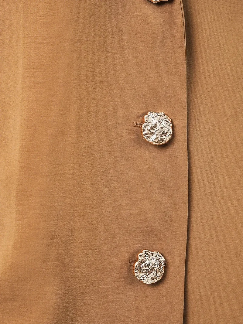 Big Dart Camel Brown BDART Oversized Blazer Jacket with Button Closure for Women | Best Price UAE