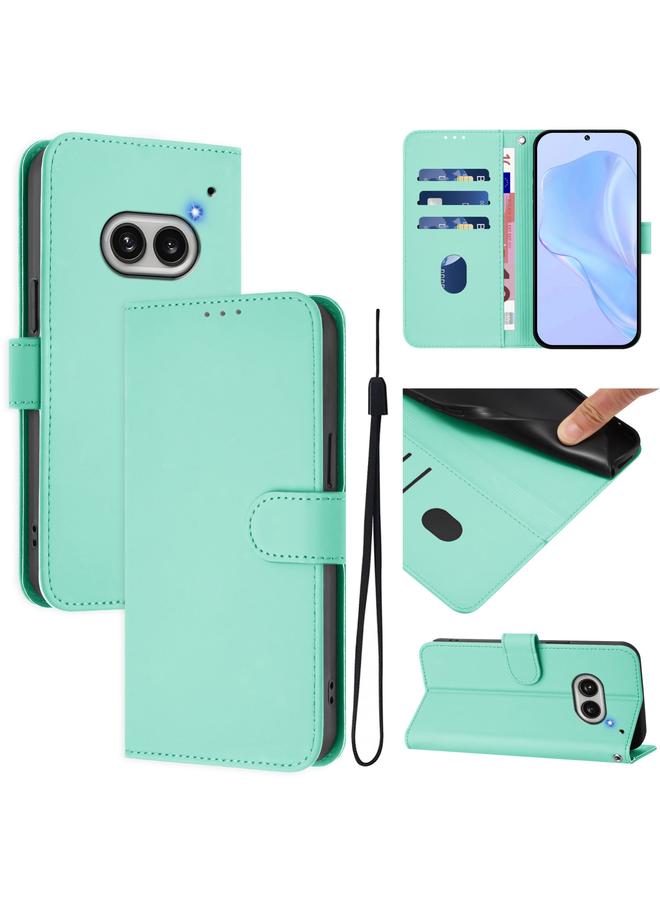 S-TOP Case For Nothing Phone 2A Skin Feel Solid Color Leather Phone Case with Lanyard - Image 1