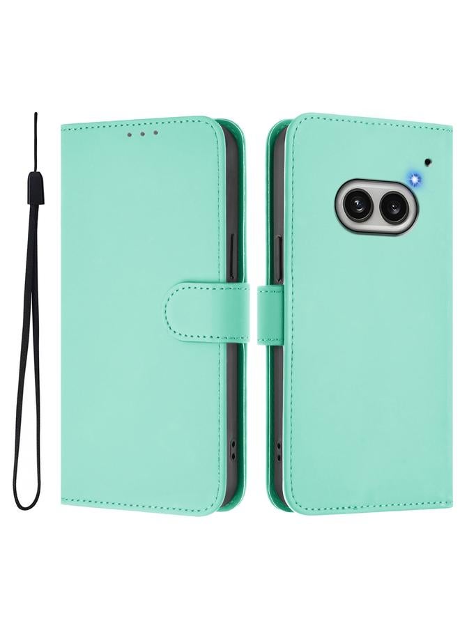S-TOP Case For Nothing Phone 2A Skin Feel Solid Color Leather Phone Case with Lanyard - Image 2