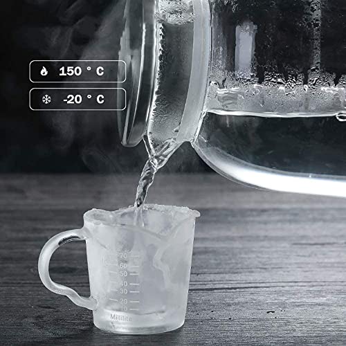 NILKANTH Espresso Shot Glass Measuring Cup 3 Oz | Barista Coffee Pitcher with Double Spout & Handle | Clear Scale Marked Espresso Pouring Glass for Brewing (Pack of 1) - Image 5